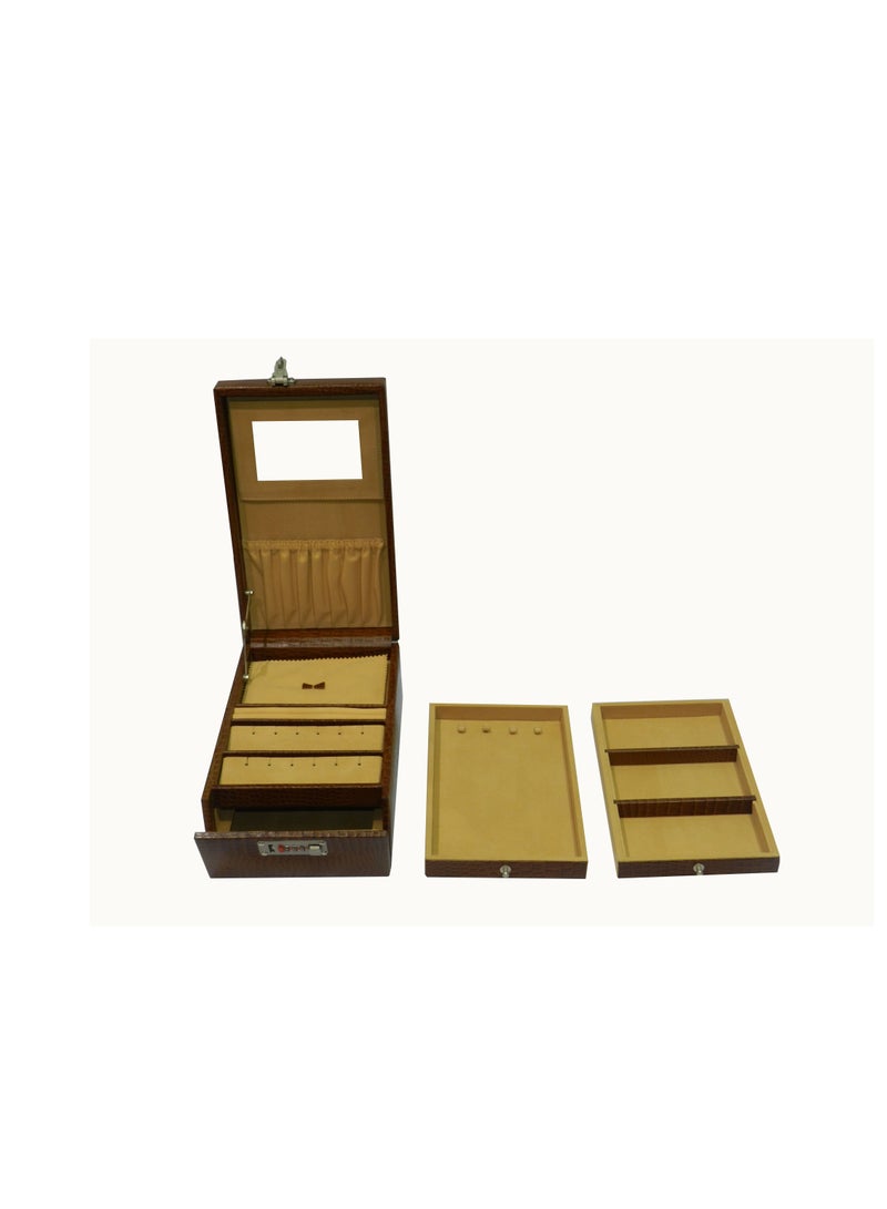 LAVERI LEATHER Laveri Jewellery Box Ring Necklace Earring Bracelet Storage Box Leather Multifunction Jewelry Organizer Box  - Image 3