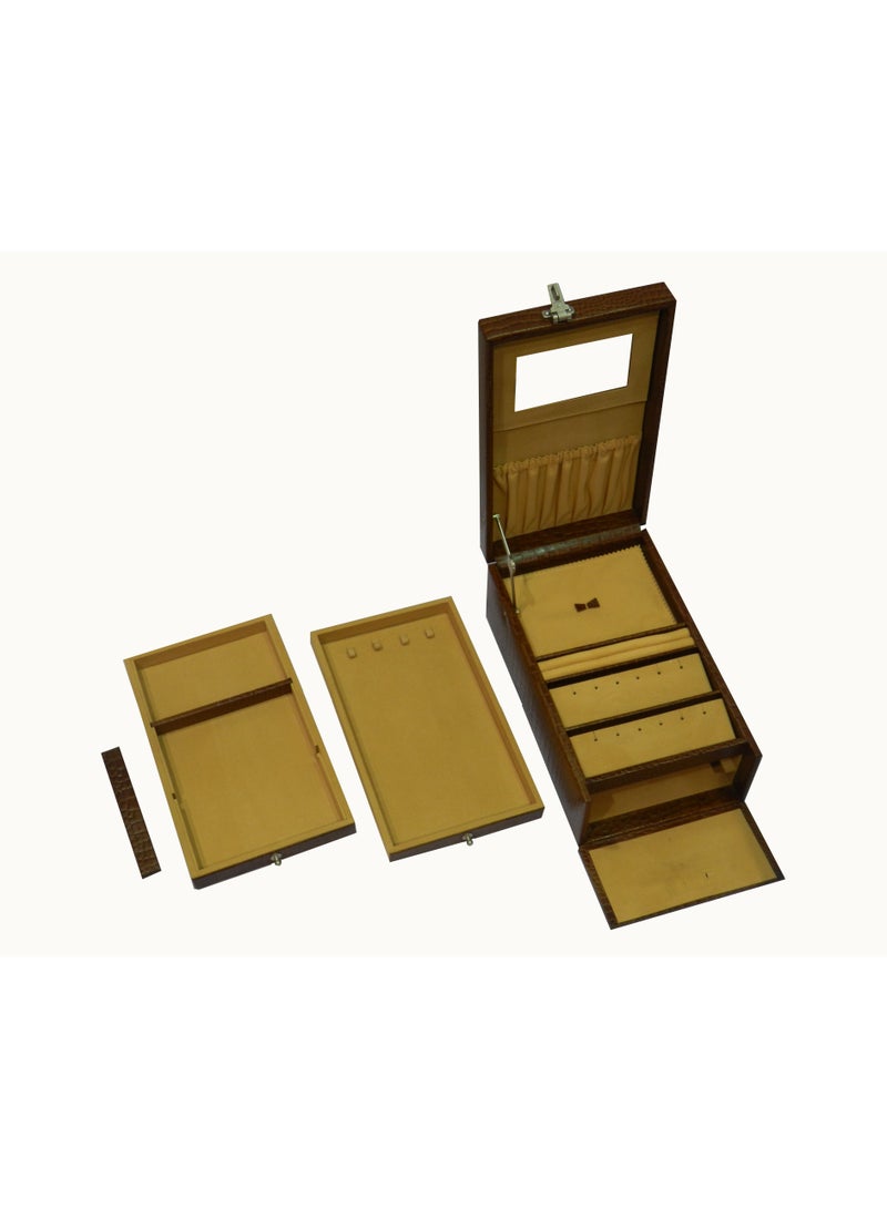 LAVERI LEATHER Laveri Jewellery Box Ring Necklace Earring Bracelet Storage Box Leather Multifunction Jewelry Organizer Box  - Image 5