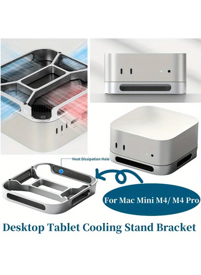 Silvery Aluminum Alloy Adjustable Tablet Stand Desk Holder For Cooling Comfort Workspace - Image 1