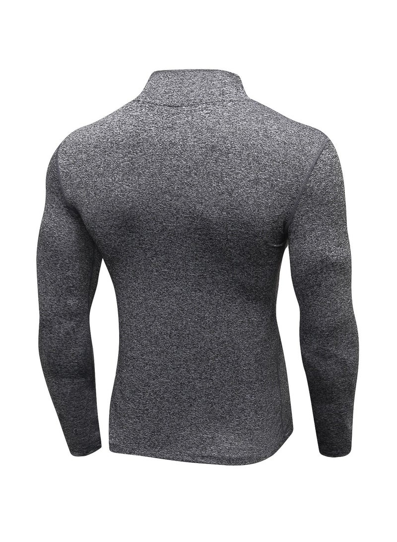 نيبمينينت Men Quick Dry Breathable Long Sleeve Shirt Grey - Image 2