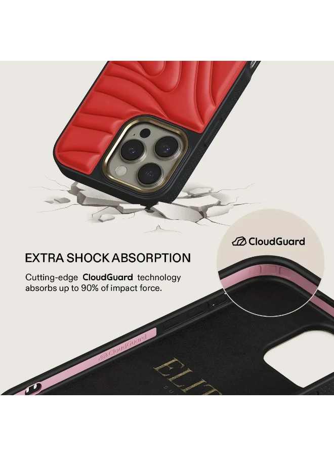 BURGA iPhone 16 Pro – Blush Red Ultra-Soft TPU, TPE, and PC Material with Bouncy Texture, Cloud Guard Shock Absorption, Lightweight Build, and Elite-Level Drop Protection