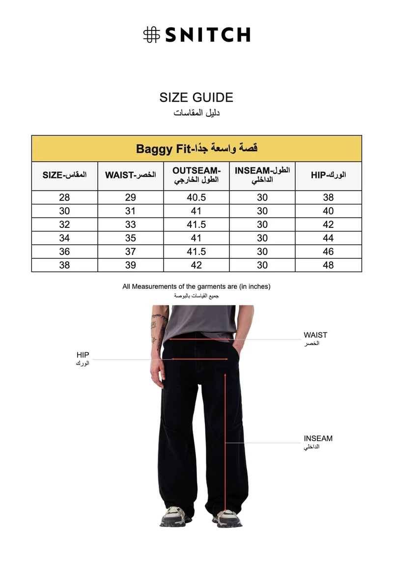 SNITCH  Black Baggy Cargo Pants for Men | Best Price UAE