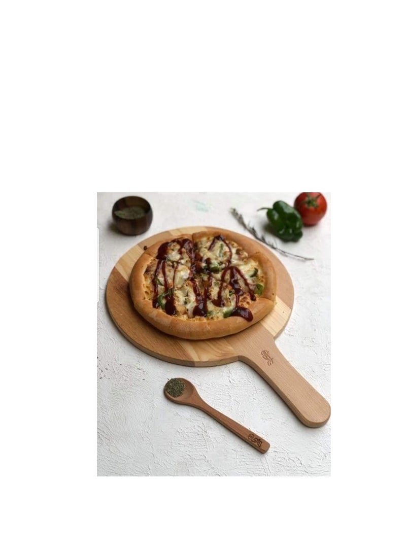 SAS Wooden Round Peel For Serving Pizza And pastries - Beech Wood - (32Cm)  - Image 3