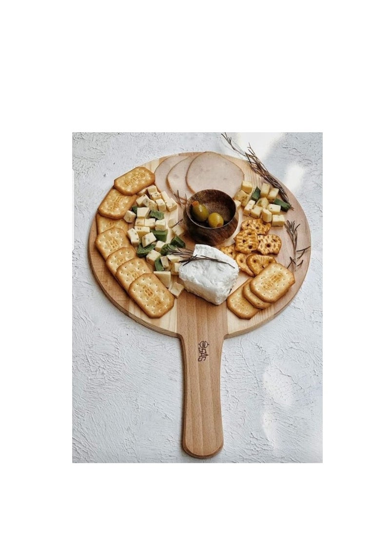 SAS Wooden Round Peel For Serving Pizza And pastries - Beech Wood - (32Cm)  - Image 4