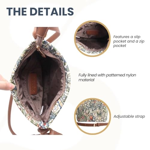 Signare Tapestry Crossbody Bag Shoulder Purse for Women In William Morris Golden Lily Design (XB02-GLILY) - Image 4