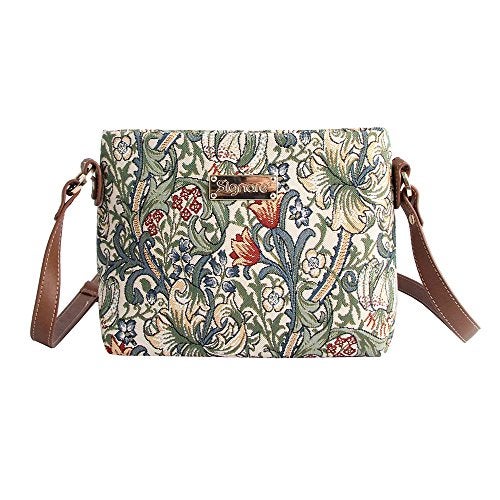 Signare Tapestry Crossbody Bag Shoulder Purse for Women In William Morris Golden Lily Design (XB02-GLILY) - Image 1