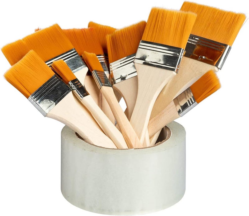 SPELLWISH Artistic Premium Painting Flat Brushes Set of 12 Soft Nylon Hair Acrylic Paint Brush for Acrylic | Watercolor | Varnish | Gouache | Oil Canvas Painting (Set of 12) - Image 3