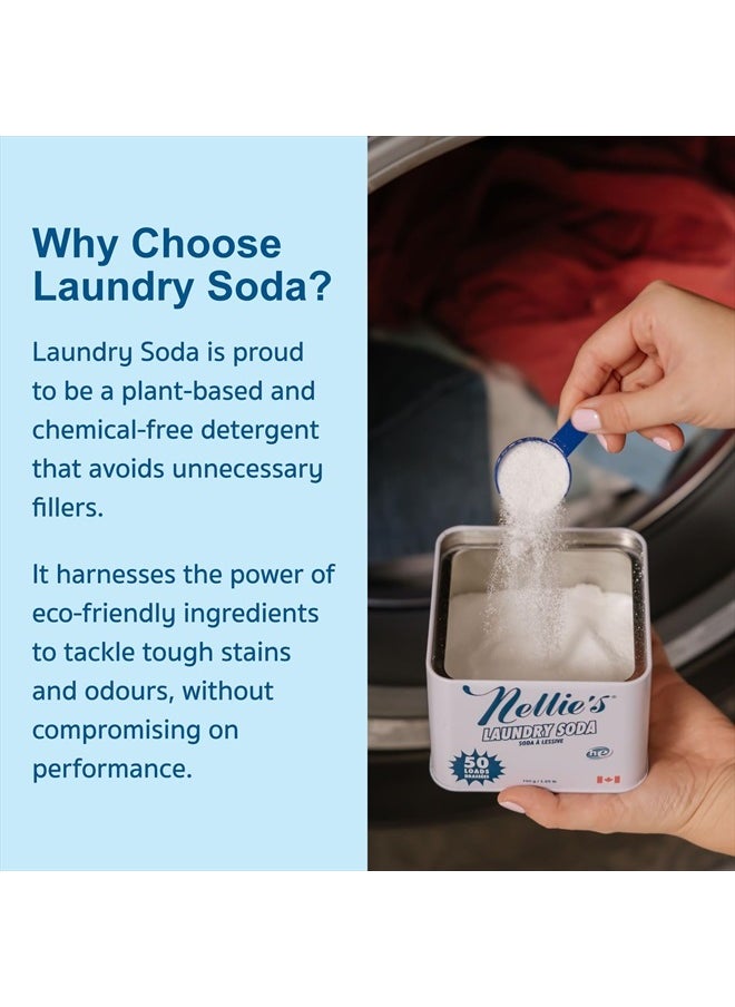 Nellie's - Laundry Soda - Concentrated Laundry Detergent Powder - 50 Loads - Eco-Friendly, Biodegradable, Vegan, Hypoallergenic, Fragrance-Free, and Non-Toxic Formula - Image 1