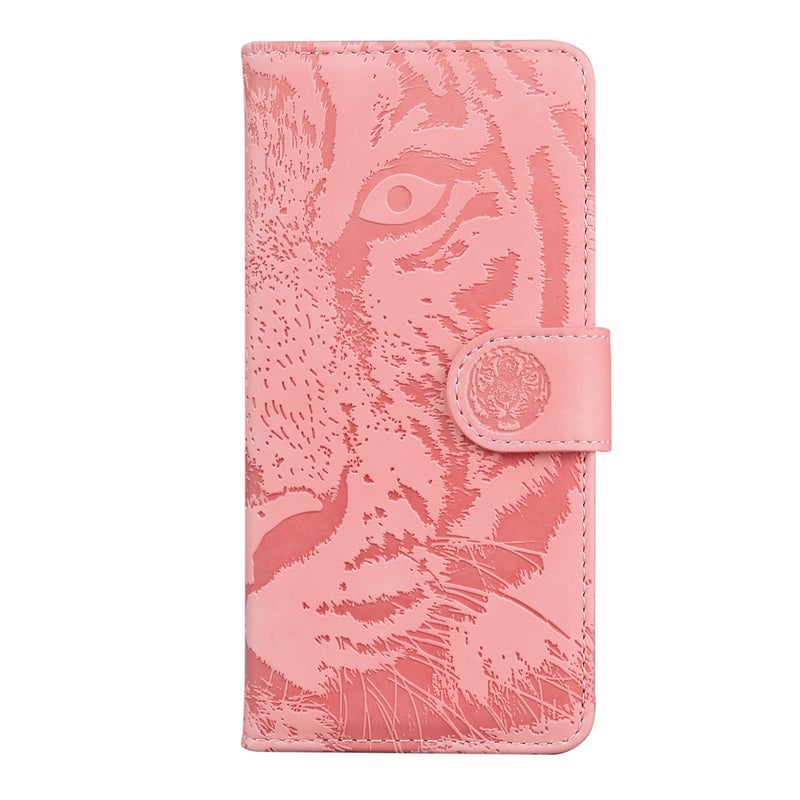 BURAQ Case Cover For LG Stylo 5 Tiger Embossing Pattern Horizontal Flip Leather Case with Holder & Card Slots & Wallet(Pink) - Image 2