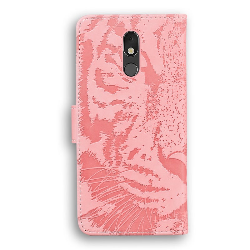 BURAQ Case Cover For LG Stylo 5 Tiger Embossing Pattern Horizontal Flip Leather Case with Holder & Card Slots & Wallet(Pink) - Image 3