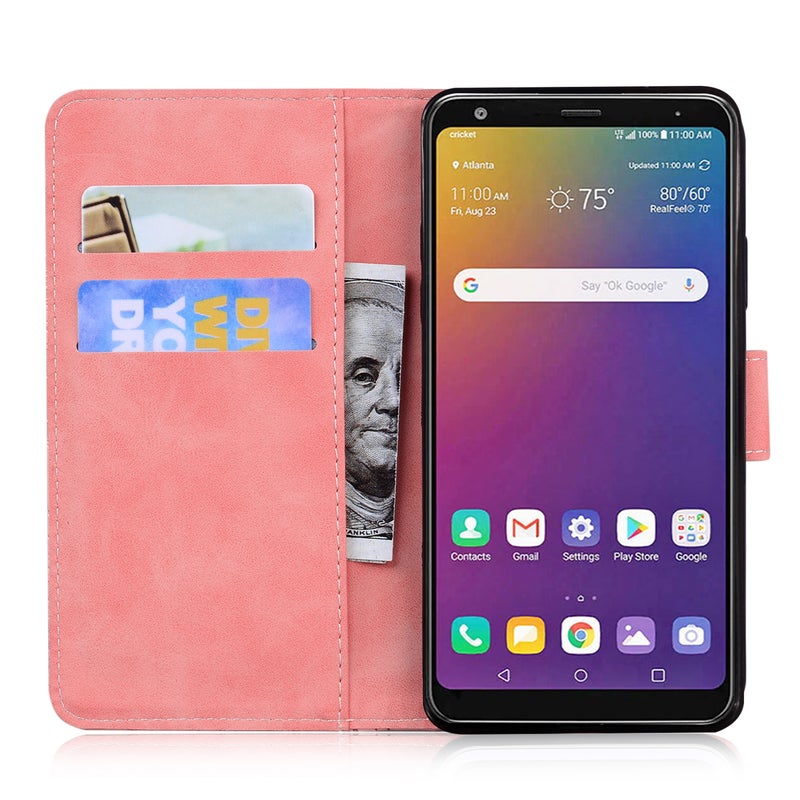BURAQ Case Cover For LG Stylo 5 Tiger Embossing Pattern Horizontal Flip Leather Case with Holder & Card Slots & Wallet(Pink) - Image 4