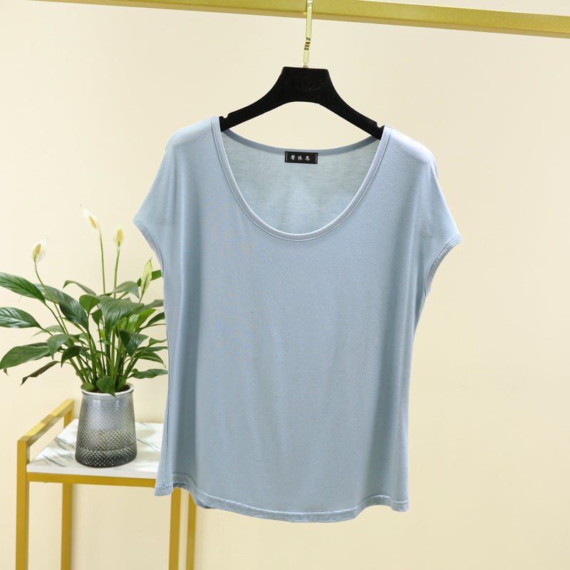 Modal Sleeveless Top Women's Summer Loose Thin Round Neck Inner Base Shirt Large Size All-match T-shirt - Image 3