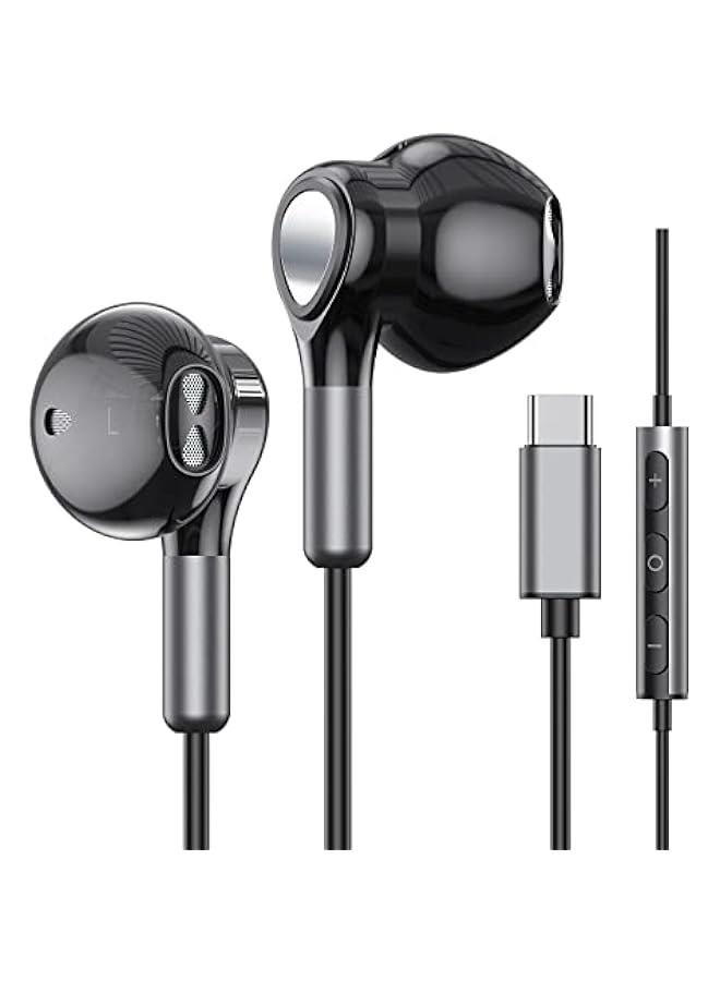 Concretization Type C Headphones / USB C Headphones for Samsung Galaxy S25 S24 S23 Ultra S22 S21 FE S20 A54 A53 Or iphone17/16/15 , USB C Earphones with Mic Volume Control Wired Earbuds - Image 1