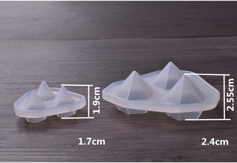 klarako 2pcs Silicone Casting Molds Resin Crystal Molds Three Pyramid Shape Diamond Moulds for Jewelry Making Beading Craft Cake Baking - Image 5