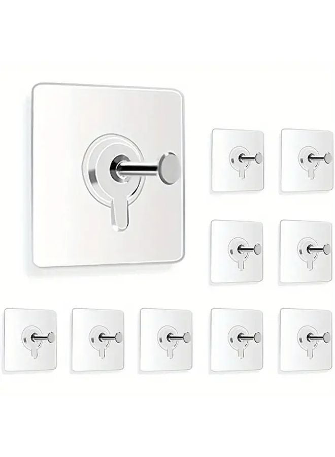 10pcs Self Adhesive Wall Hooks 13lb Capacity No Nails Required Picture Hanging - Image 3
