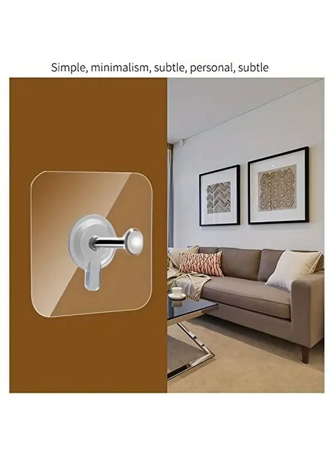 10pcs Self Adhesive Wall Hooks 13lb Capacity No Nails Required Picture Hanging - Image 2