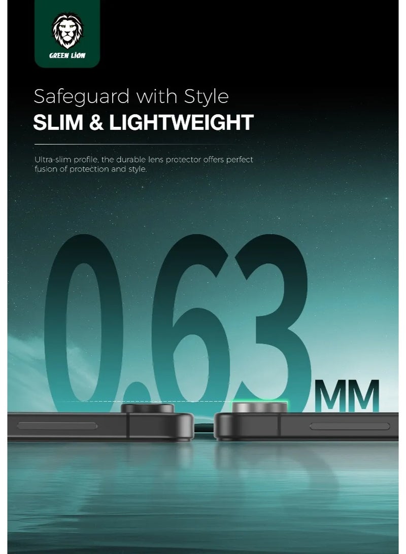 جرين ليون واقي عدسة الكاميرا الكلاسيكي لهاتف Samsung Galaxy Z Flip 7 / حماية ضد الخدش / حماية ضد بصمات الأصابع / شفافية عالية / صلابة 9H - رمادي - Image 5