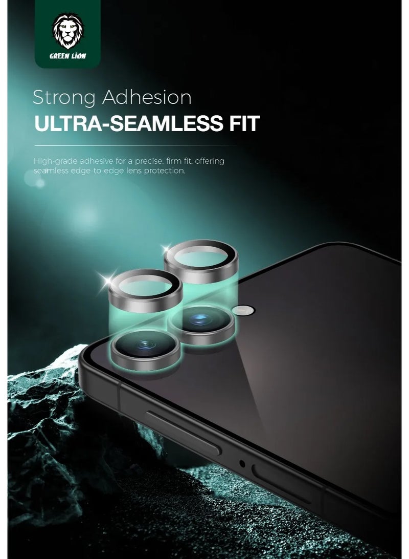 جرين ليون واقي عدسة الكاميرا الكلاسيكي لهاتف Samsung Galaxy Z Flip 7 / حماية ضد الخدش / حماية ضد بصمات الأصابع / شفافية عالية / صلابة 9H - رمادي - Image 2