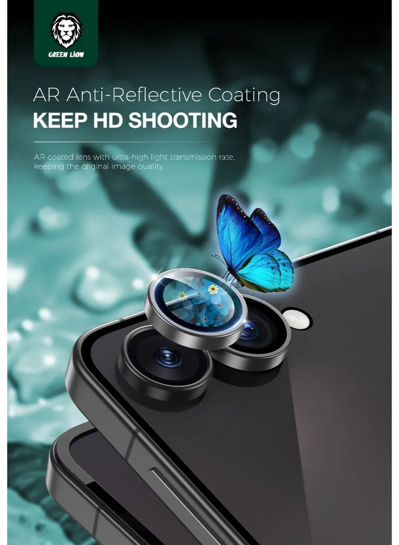 جرين ليون واقي عدسة الكاميرا الكلاسيكي لهاتف Samsung Galaxy Z Flip 7 / حماية ضد الخدش / حماية ضد بصمات الأصابع / شفافية عالية / صلابة 9H - رمادي - Image 3