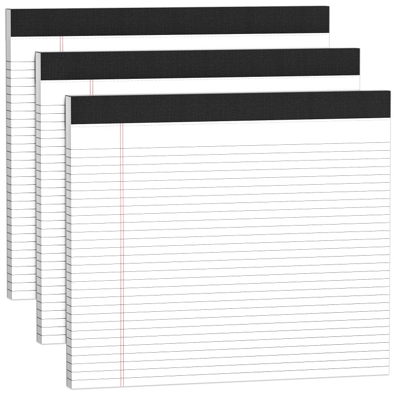 AILZFEI 3 Pack Legal Pads 11 x 9.5 College Ruled White Paper Note Pad Narrow Ruled 30 Sheets Notepads Perforated Writing Pad Clear Print Horizontal Pads of Paper - Image 1
