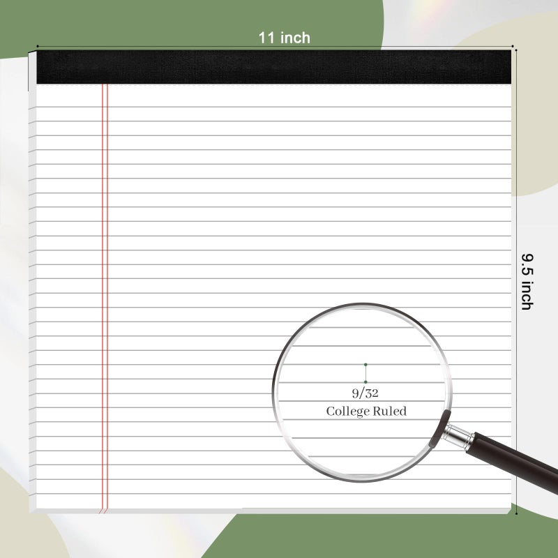AILZFEI 3 Pack Legal Pads 11 x 9.5 College Ruled White Paper Note Pad Narrow Ruled 30 Sheets Notepads Perforated Writing Pad Clear Print Horizontal Pads of Paper - Image 2