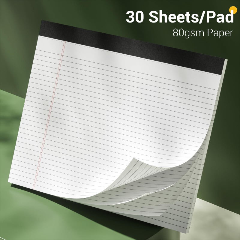 AILZFEI 3 Pack Legal Pads 11 x 9.5 College Ruled White Paper Note Pad Narrow Ruled 30 Sheets Notepads Perforated Writing Pad Clear Print Horizontal Pads of Paper - Image 3
