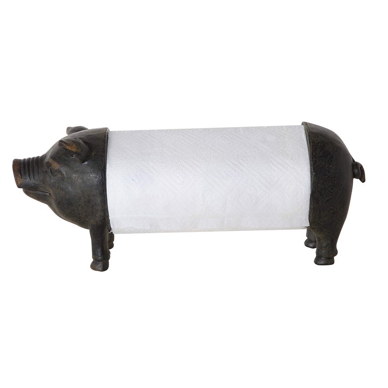 Creative CoOp Antiqued Bronze Pig Paper Towel Holder