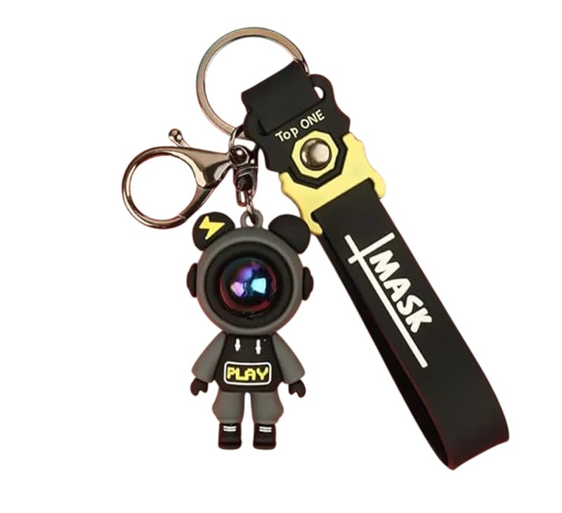 FowWelt Cartoon Keychain for Girls and Boys, Cute Keychains Accessories Keyring Key Wristlet Car Charms Backpack Key Chain (Black, Space Men) - Image 1