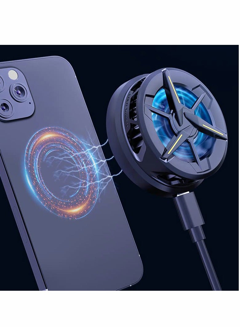 SOLARAE Cell Phone Magnetic Cooler, Cell Phone Cooling Fun Portable Mobile Phone Radiator Cooling Fan, Gaming Semiconductor Cooling for iPhone iOS for Android and Tablet for ipad - Image 2