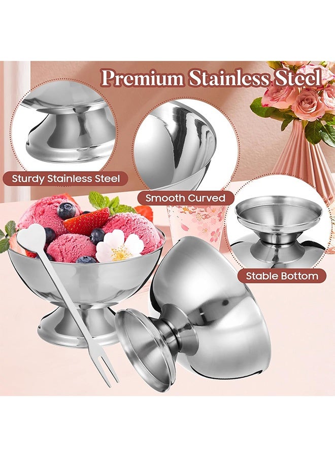 جمورو طقم مكون من قطعتين من أكواب الحلوى، ووعاء الحلوى، وكوب الحلوى من الفولاذ المقاوم للصدأ، وكوب الآيس كريم، وكوب البودنغ، ووعاء الكسترد - Image 2