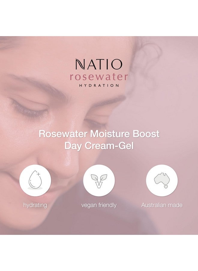 ناتيو كريم جل النهار لتعزيز رطوبة ماء الورد 2.5 أونصة كريم الوجه مع غسول الوجه بزبدة الشيا مع مرطب الوجه بماء الورد لجميع أنواع البشرة - Image 5