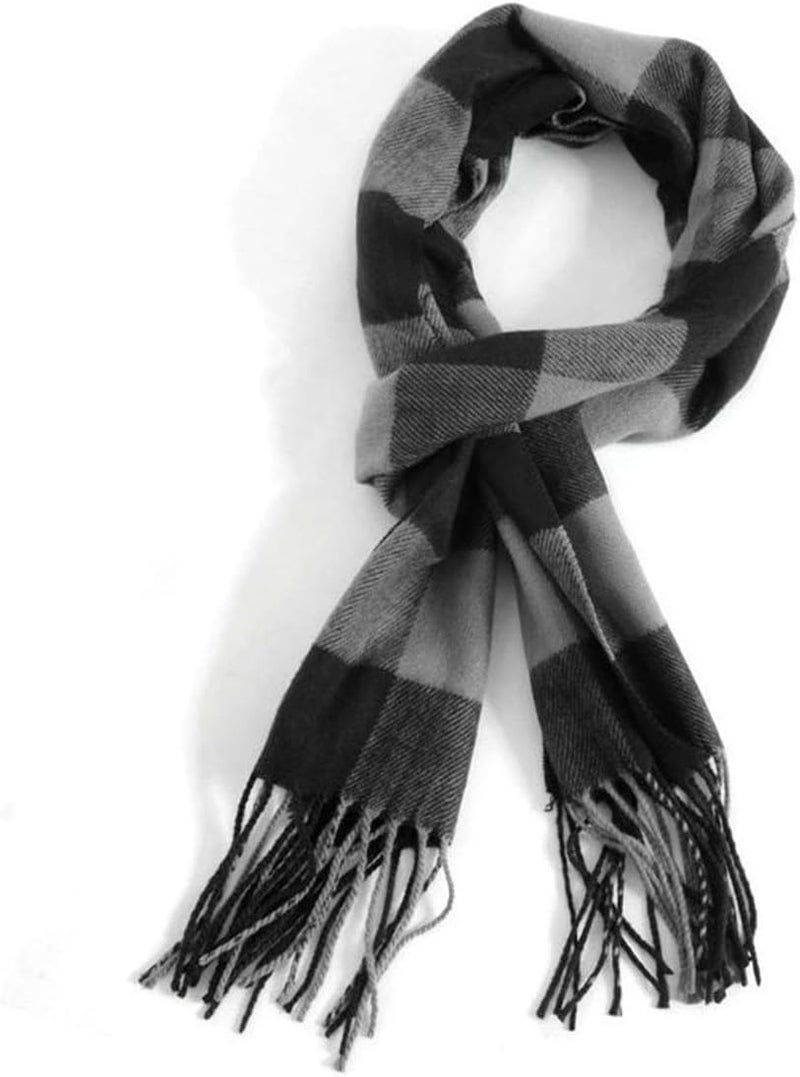 Rdylymx Men's Scarves Classic Arrival Winter Plaid Scarf Tassel Edge Soft Warm Scarf - Image 2