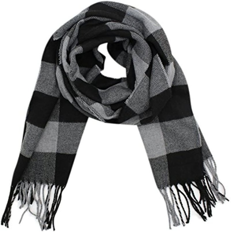 Rdylymx Men's Scarves Classic Arrival Winter Plaid Scarf Tassel Edge Soft Warm Scarf - Image 3