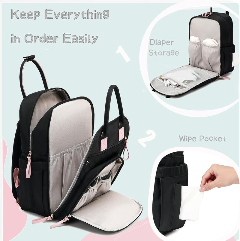 LORADI 18-Pockets Diaper Bag Backpack - Image 3