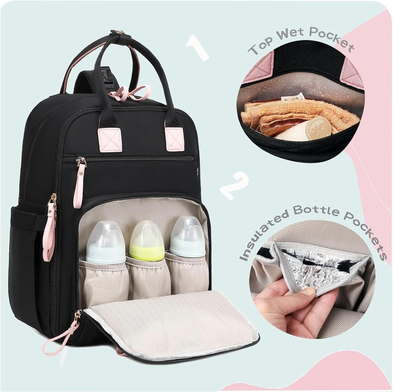 LORADI 18-Pockets Diaper Bag Backpack - Image 2