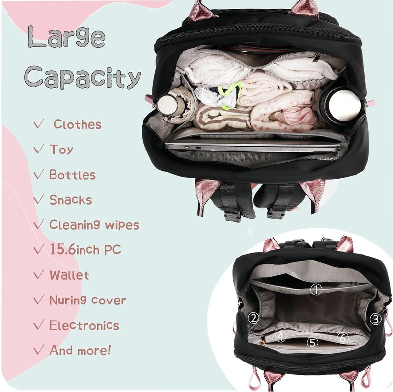 LORADI 18-Pockets Diaper Bag Backpack - Image 4