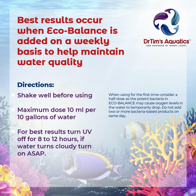 DrTim's Aquatics Eco-Balance for Reef Aquariums – Multi-Strained, Supportive Probiotic Bacteria to Maintain a Balanced Fish Tank Environment-16 oz. - Image 4