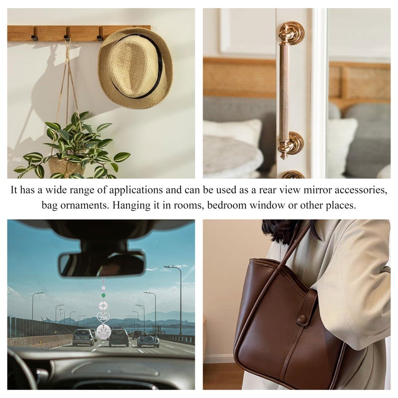 Yiyang 50th Birthday Gifts for Her Women Him Men Car Mirror Hanging Accessories Decor Vintage 1976 50th Birthday Decorations for Women Men Wife Husband Protection Rear View Mirror Accessories Crystal Beads - Image 5