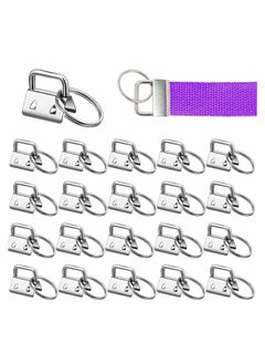 Y&D 100 Pcs Key Fob Hardware with Rings, Keychain Wristlet for Bag Wristlets Fabric/Ribbon/Webbing/Embossed and Other Hand Craf  - Image 1