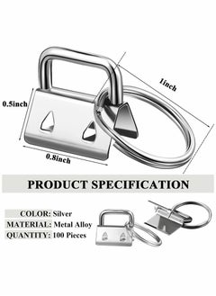 Y&D 100 Pcs Key Fob Hardware with Rings, Keychain Wristlet for Bag Wristlets Fabric/Ribbon/Webbing/Embossed and Other Hand Craf  - Image 4