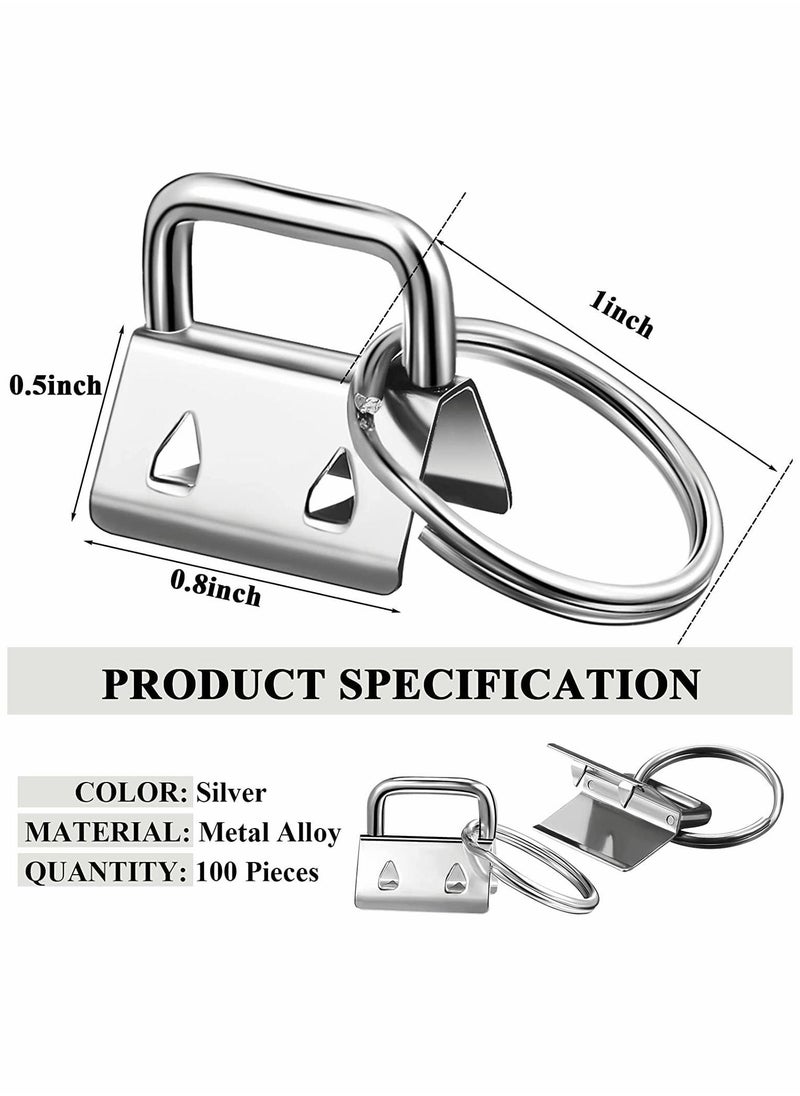 Y&D - 100 Pcs Key Fob Hardware with Rings, Keychain Wristlet for Bag Wristlets Fabric/Ribbon/Webbing/Embossed and Other Hand Craf - Image 1