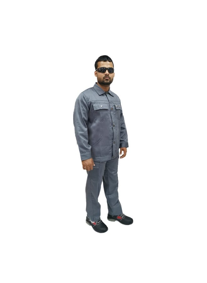 Armour Production AP 2-Piece Body Protection Suit - Grey Color | Full Coverage Safety Wear | Durable PPE Workwear for Construction, Industrial, and Safety Professionals | Size-XL  - Image 2