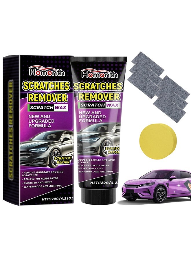 Homonth Scratches Remover ，Nano Sparkle Cloth Car Scratch Remover Set, 2025 Car Scratch Repair Paste Polishing Wax, Magic Nano Cleaning Cloth Automotive Cleaning Kit for Vehicles Paint Scratches Repair 120g - Image 1