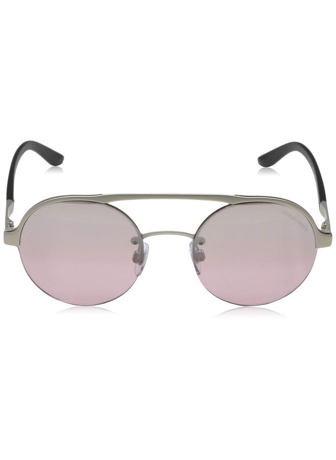 GIORGIO ARMANI - Ar604530367E Sunglasses Matte Silver Wpink Mirror Silver Gradient Lens 49Mm - Image 1