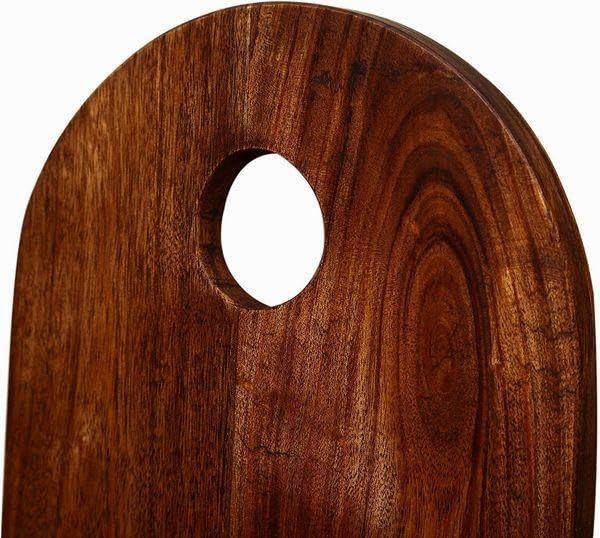 Wooden Palm Wooden Palm Acacia Wood UShaped Brown Wooden Chopping Board Cutting Board for Vegetables Meat Fish Fruit and Cheese 16 x 9 Inch  - Image 3