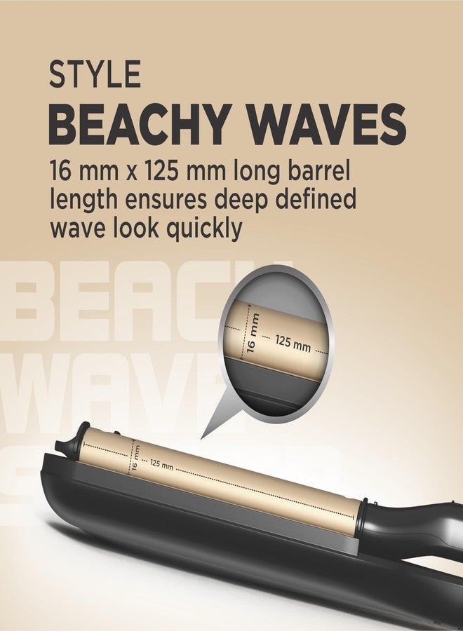 هافلز مكواة تصفيف الشعر هافيلز بيتش ويف مع أسطوانة مطلية بالسيراميك | إعدادات درجة حرارة قابلة للتعديل مع تحكم في درجة الحرارة | سلك دوار 360 درجة مع حلقة تعليق | ضمان المصنّع لمدة سنتين | HS4000 (أسود) - Image 4