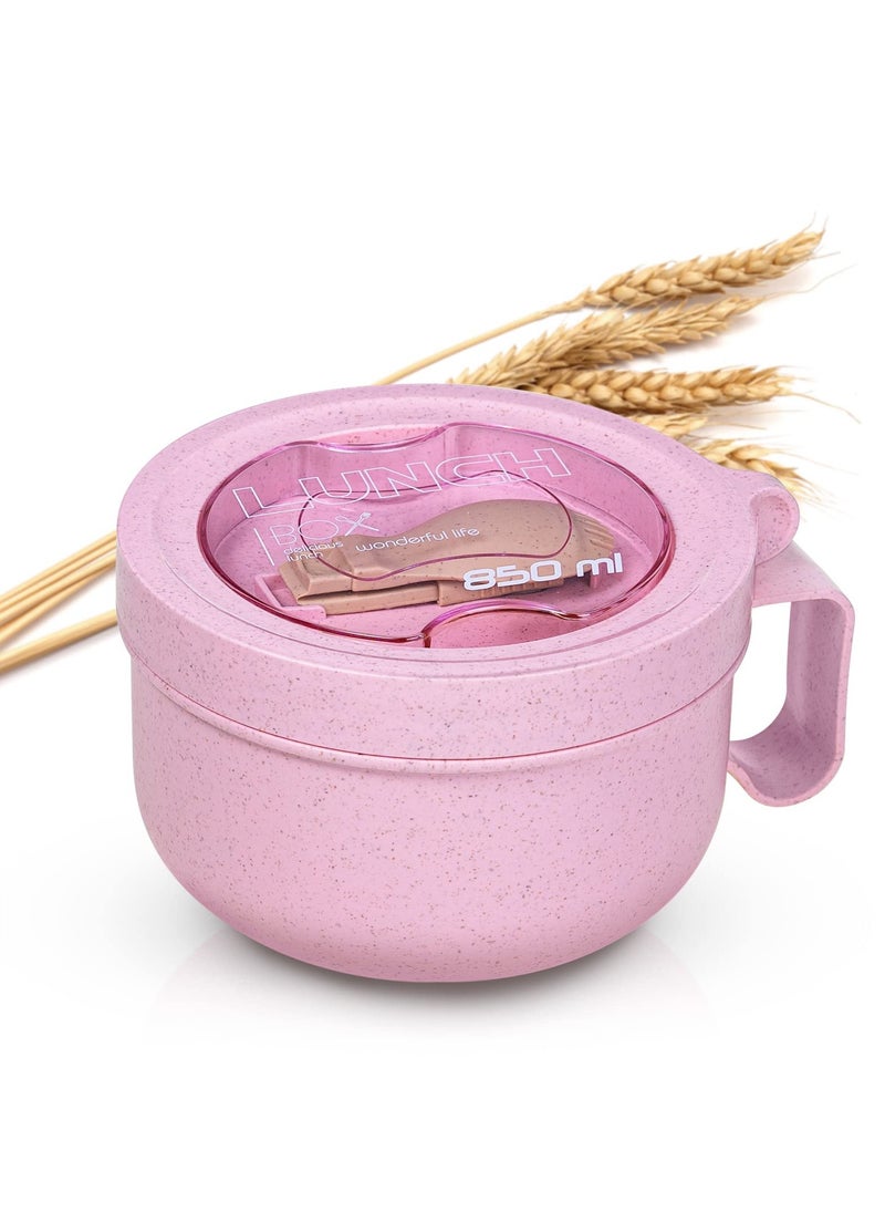 SYOSI - SYOSI Microwave Ramen Bowl Cooker With Lid, Food Grade  Instant Noodle Bowl Soup Bowl Bpa Free for Office College Dorm Room Microwave Instant Cooking (850ml Pink) - Image 1