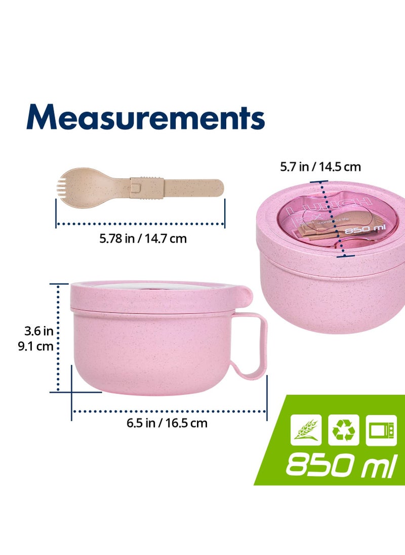 SYOSI - SYOSI Microwave Ramen Bowl Cooker With Lid, Food Grade  Instant Noodle Bowl Soup Bowl Bpa Free for Office College Dorm Room Microwave Instant Cooking (850ml Pink) - Image 1