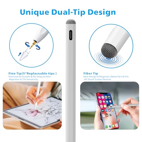Milikilo Stylus Pen for iPad11/10/9thGen,with Polishing Cloth,Tilt Sensitivity,Palm Rejection,for Pad Air11/13inch(M3/2), iPad Pro11/13/inch (M4),iPad Mini6/5th,iPad Pro 11/12.9 inch - Image 3