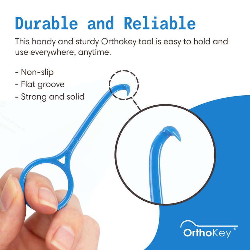 OrthoKey أداة إزالة التقويم الشفاف أورثوكي | تقويم قابل للإزالة غير مرئي، طقم أسنان، حوامل، مفتاح إزالة المثبتات | مستلزمات تقويم الأسنان الشخصية، بدرجة طبية لتنظيف التقويم واستخدام السفر | (عبوة 2) زرقاء - Image 2